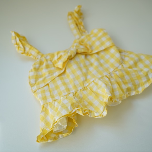 Janie and Jack Gingham Bow Top for little girls size 3 - Picture 2 of 6